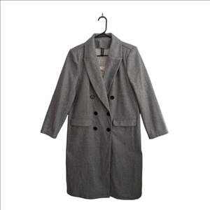 Women's Noracora Grey Coat with Black Buttons Size L